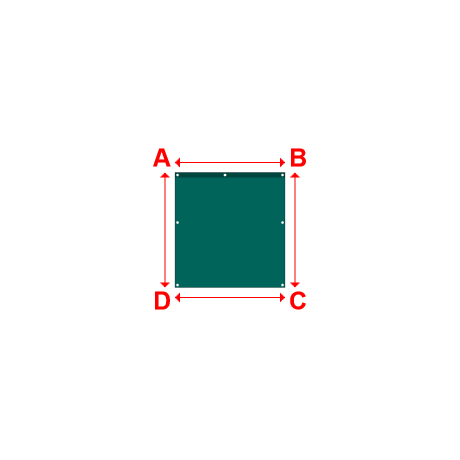 Bâche plate rectangle en Protect covert 905F3 900gr/m², toile PVC Etanche Vert industrie - 1.1x1.1500000000000001m