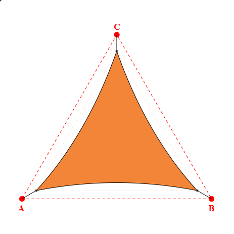 Voile d'ombrage triangle en Soltis Horizon 86 Orange 86-8204 - 6,37x6,37x6,37m
