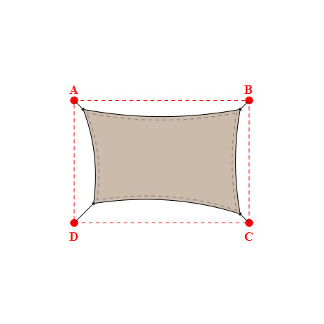 Voile d'ombrage rectangle en Soltis Lounge 96 Sandy beige 96-2135 - 4,49x2,99m