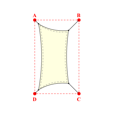 Voile d'ombrage rectangle en Soltis Lounge 96 Blanc Cassé 96-1103 - 2,04x3,60m