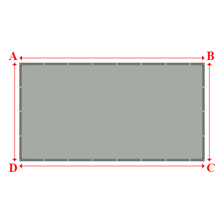 Bâche plate rectangle en Protect cover 705 670gr/m², toile PVC Etanche Gris clair RAL 7038 - 4.05x2.15m