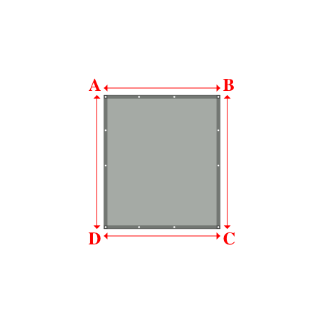 Bâche plate rectangle en Protect cover 705 670gr/m², toile PVC Etanche Gris clair RAL 7038 - 1.6500000000000001x1.9000000000000001m