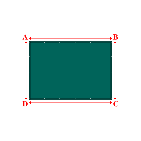 Bâche plate rectangle en Protect cover 705 670gr/m², toile PVC Etanche Vert industrie RAL 6026 - 2.7x1.9000000000000001m