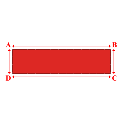 Bâche plate rectangle en Protect cover 705 670gr/m², toile PVC Etanche Rouge RAL 3002 - 8x2m