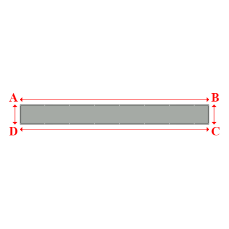 Bâche plate rectangle en Protect cover 705 670gr/m², toile PVC Etanche Gris clair RAL 7038 - 8.11x0.85m