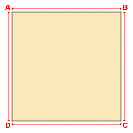 Bâche plate rectangle en Toile PVC Microperforée Protect meshes 362, 430gr/m² Beige - 5x5m