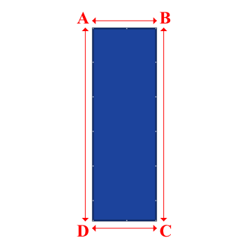 Bâche plate rectangle en Protect cover 705 670gr/m², toile PVC Etanche Bleu foncé RAL 5002 - 1.8x5.4m