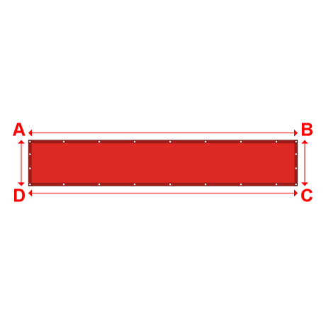 Bâche plate rectangle en Protect cover 705 670gr/m², toile PVC Etanche Rouge RAL 3002 - 4.1x0.7000000000000001m