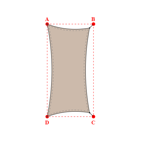 Voile d'ombrage rectangle en Soltis Lounge 96 Sandy beige 96-2135 - 2,74x5,49x2,74x6,00m