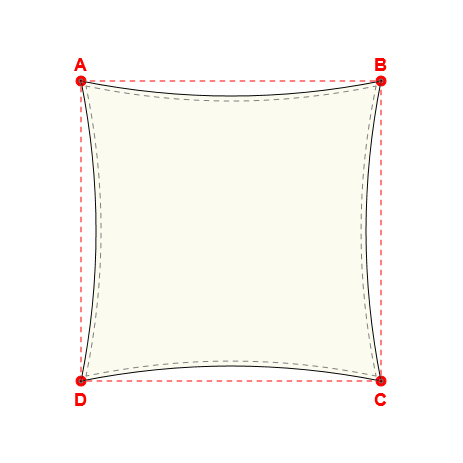 Voile d'ombrage carrée en Soltis Perform 92 Blanc neige 92-50690 - 3,00x3,00x3,00x3,00m