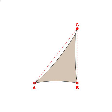 Voile d'ombrage triangle en Soltis Perform 92 Beige Sablé 92-2135 - 2,35x2,70x3,51m