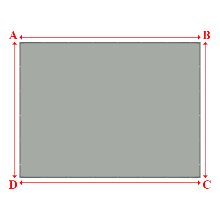 Bâche plate rectangle en Protect cover 705 670gr/m², toile PVC Etanche Gris clair RAL 7038 - 8x6m