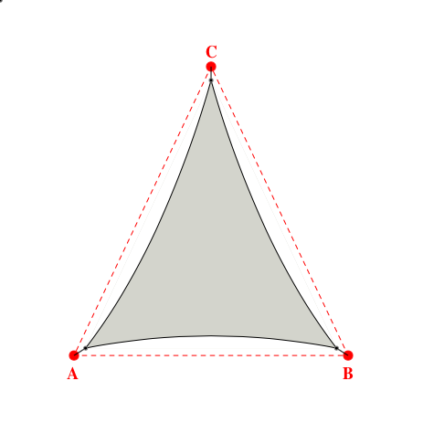 Voile d'ombrage triangle en Soltis Horizon 86 Galet 86-2171 - 5,49x6,47x6,47m