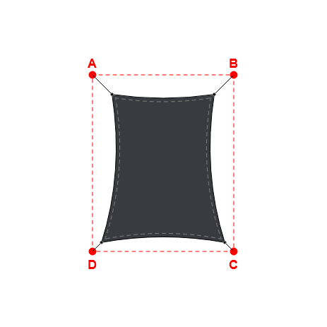 Voile d'ombrage rectangle en Soltis Lounge 96 Anthracite 96-2047 - 2,89x4,19x3,49x4,19m