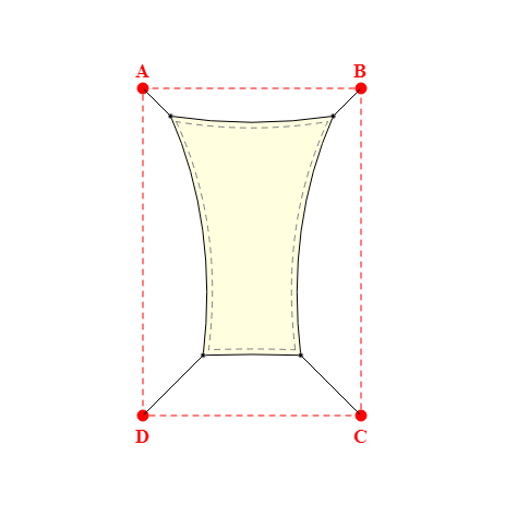 Voile d'ombrage rectangle en Soltis Lounge 96 Blanc Cassé 96-1103 - 1,49x2,19x0,89x2,19m