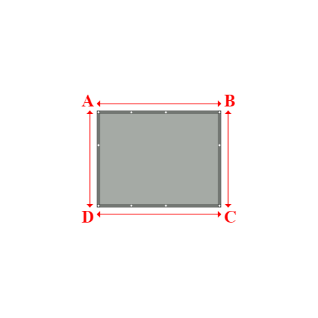 Bâche plate rectangle en Protect cover 705 670gr/m², toile PVC Etanche Gris clair RAL 7038 - 1.8x1.4000000000000001m