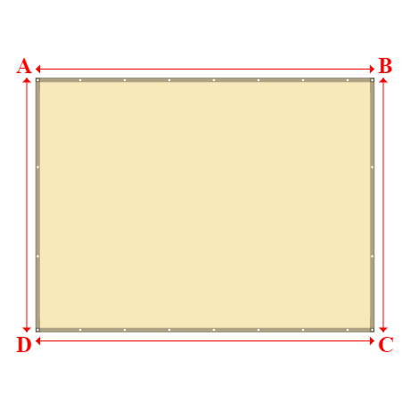 Bâche plate rectangle en Toile PVC Microperforée Protect meshes 362, 430gr/m² Beige - 4x3m