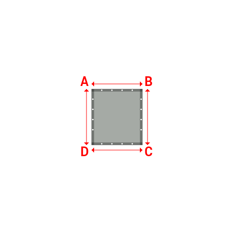Bâche plate rectangle en Protect cover 705 670gr/m², toile PVC Etanche Gris clair RAL 7038 - 1x1.1m
