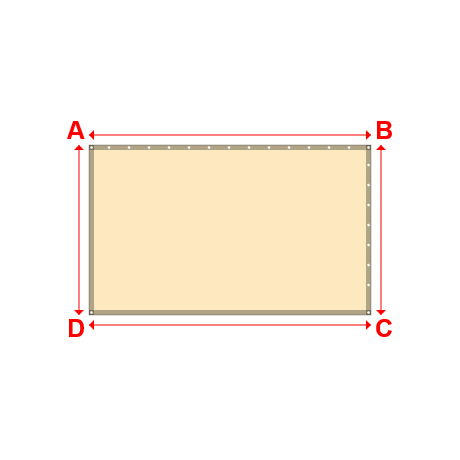 Bâche plate rectangle en Protect cover 705 670gr/m², toile PVC Etanche Beige ral 1015 - 2.82x1.7m