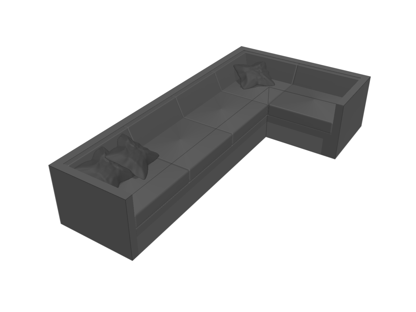 Canapé d'angle de jardin en Protect cover 705 670gr/m², toile PVC Etanche Noir RAL 9005