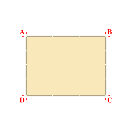 Bâche plate rectangle en Toile PVC Microperforée Protect meshes 362, 430gr/m² Beige - 2.8000000000000003x2.1m