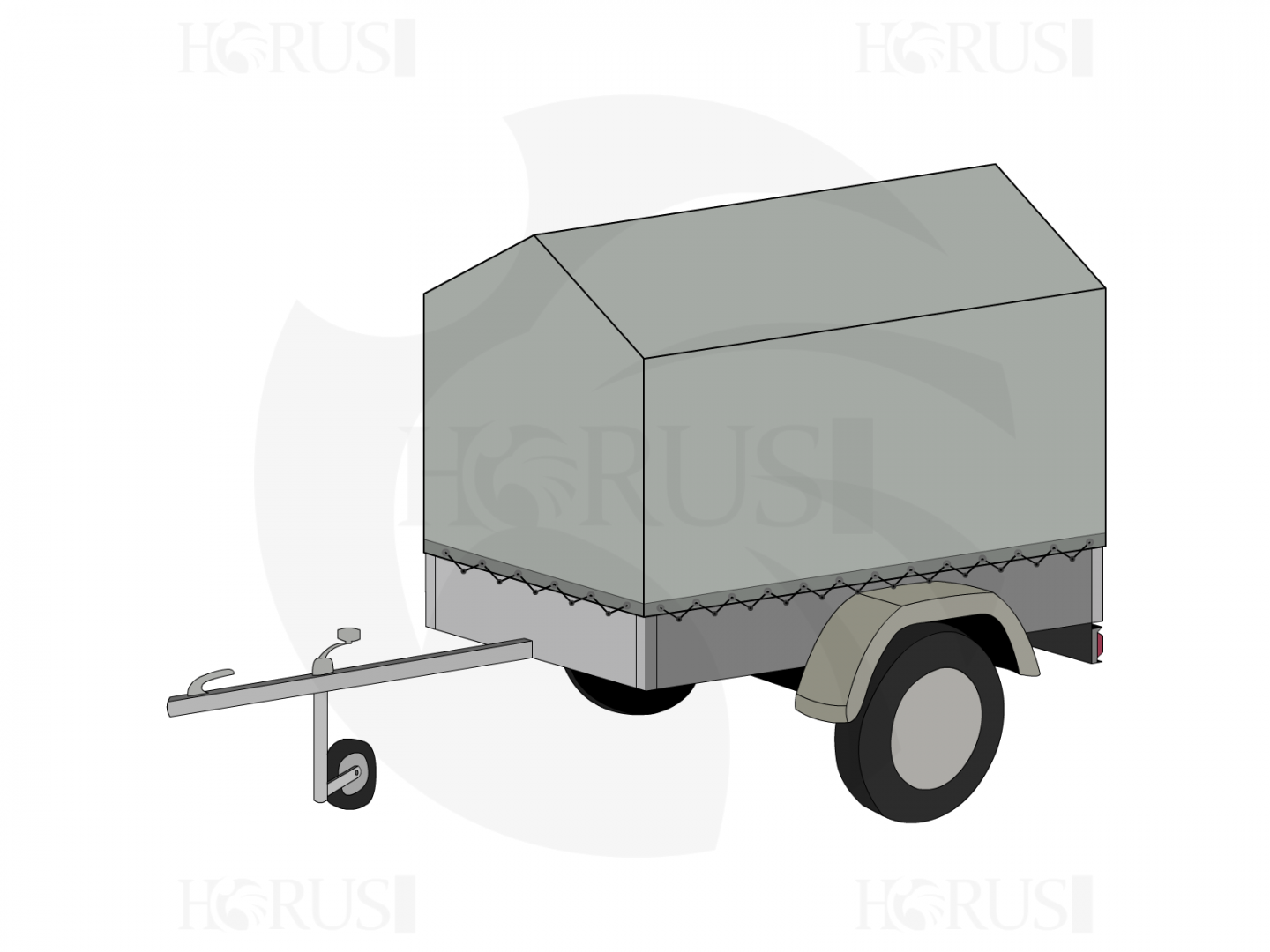 Bâche pour remorque TRELGO VBE 893 en Protect cover 705 670gr/m², toile PVC Etanche Gris clair RAL 7038