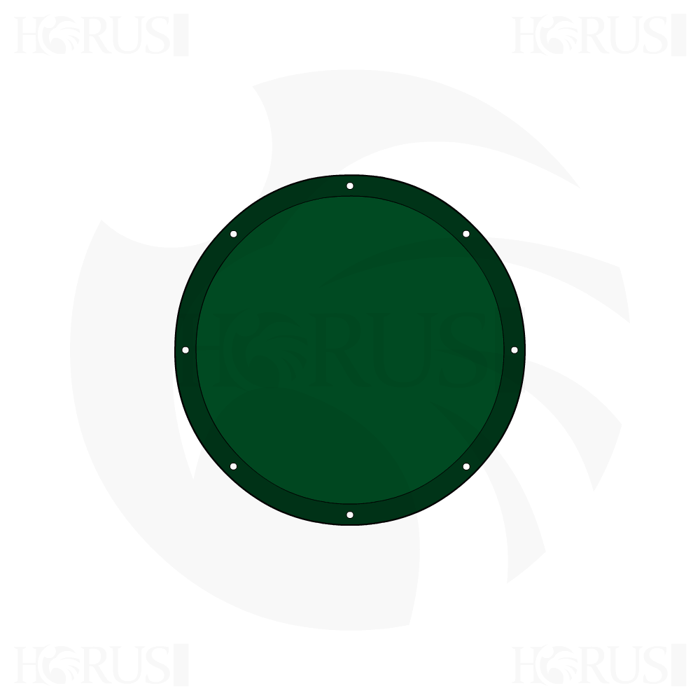 Bâche plate ronde en Toile PVC Microperforée Protect meshes 362, 430gr/m² Vert d'une diamètre de 1.9000000000000001m
