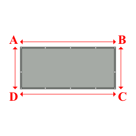 Bâche plate rectangle en Protect cover 705 670gr/m², toile PVC Etanche Gris clair RAL 7038 - 2.42x1.07m