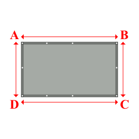 Bâche plate rectangle en Protect cover 705 670gr/m², toile PVC Etanche Gris clair RAL 7038 - 1.8800000000000001x1.07m