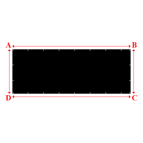 Bâche plate rectangle en Protect cover 705 670gr/m², toile PVC Etanche Noir RAL 9005 - 4x1.5m