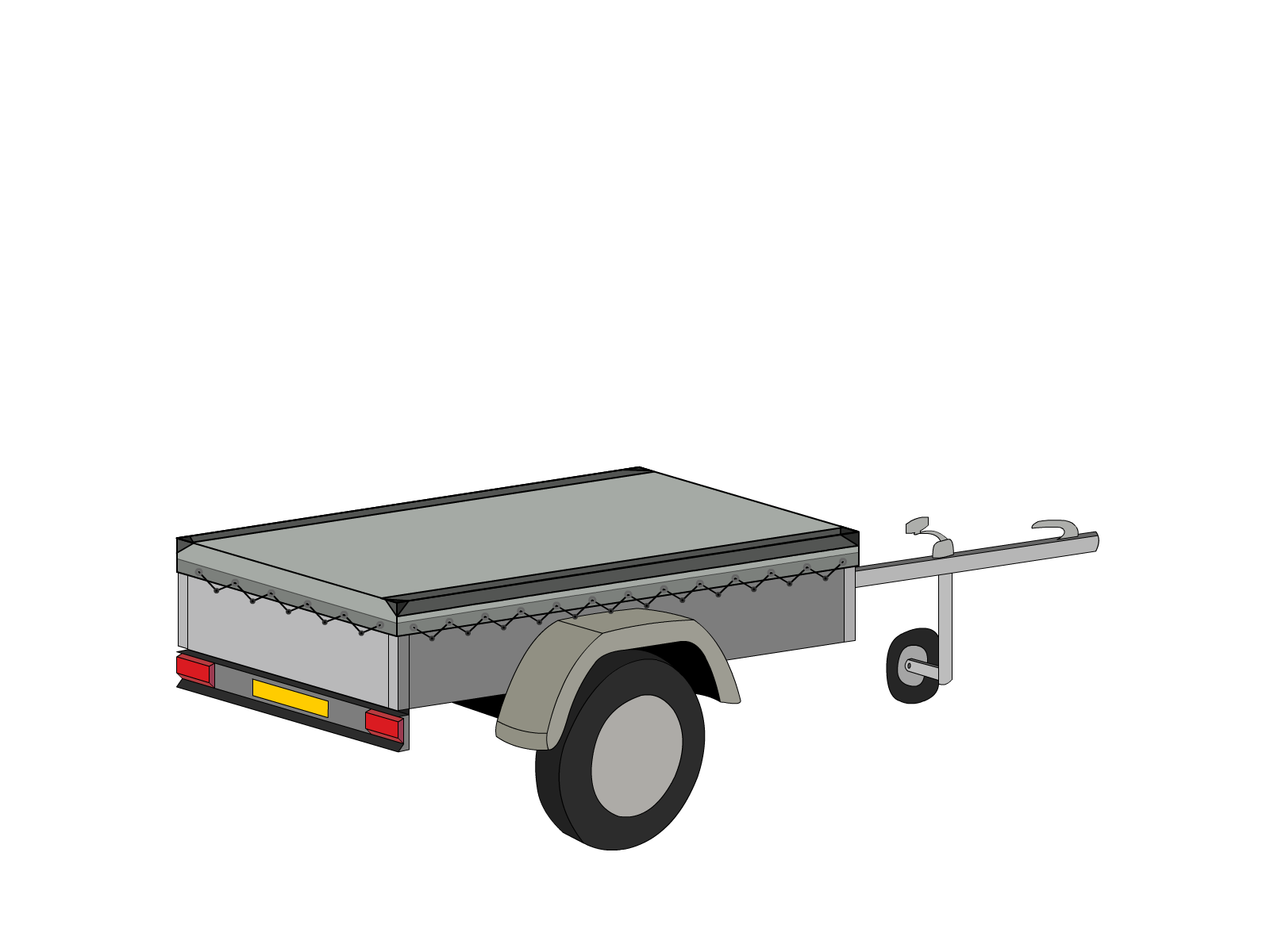 Bâche pour remorque ERDE Bois LC200 FR en Protect cover 705 670gr/m², toile PVC Etanche Gris clair RAL 7038