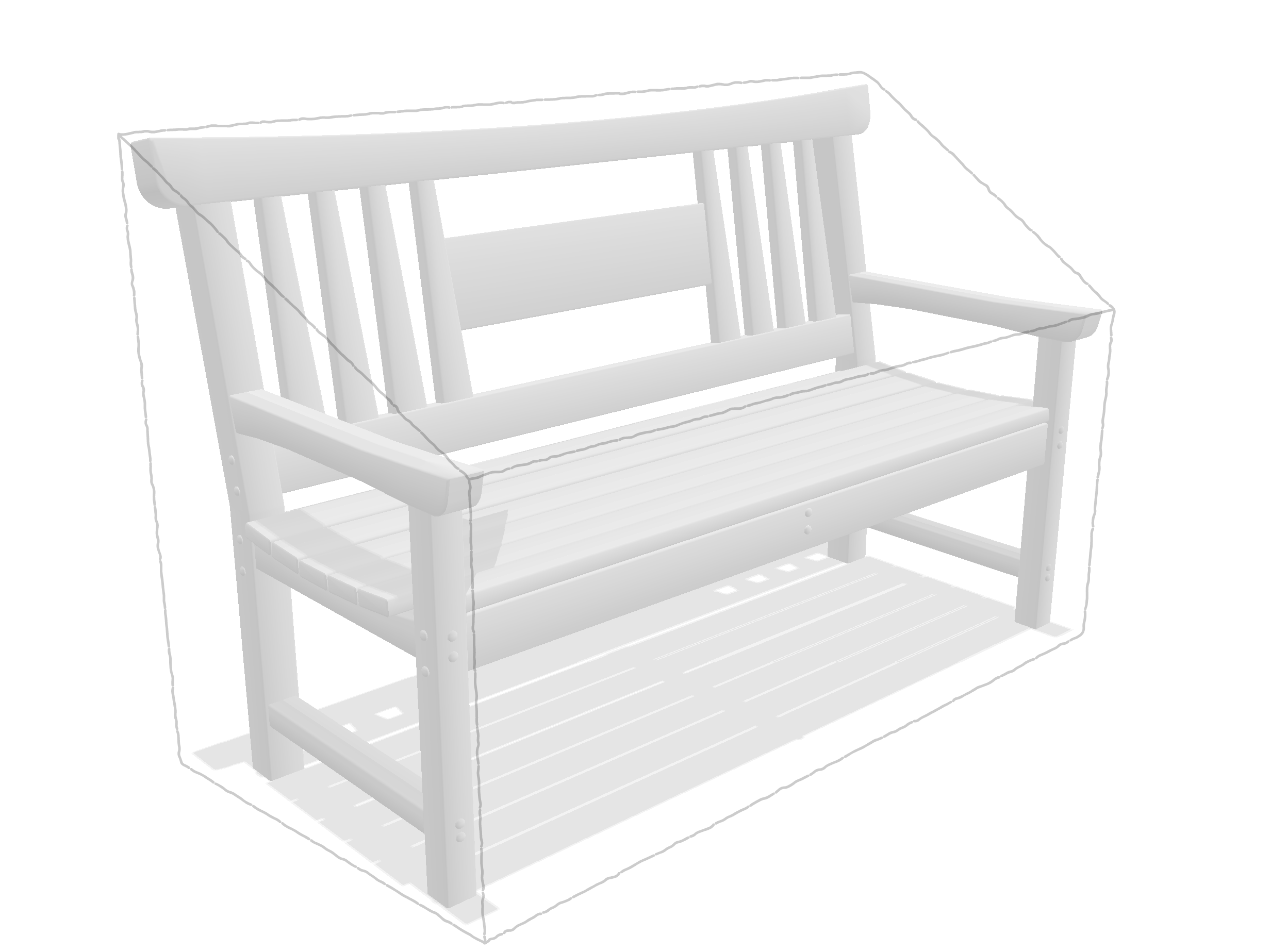 Banc de jardin en Protect cover 705 670gr/m², toile PVC Etanche Blanc RAL 9016