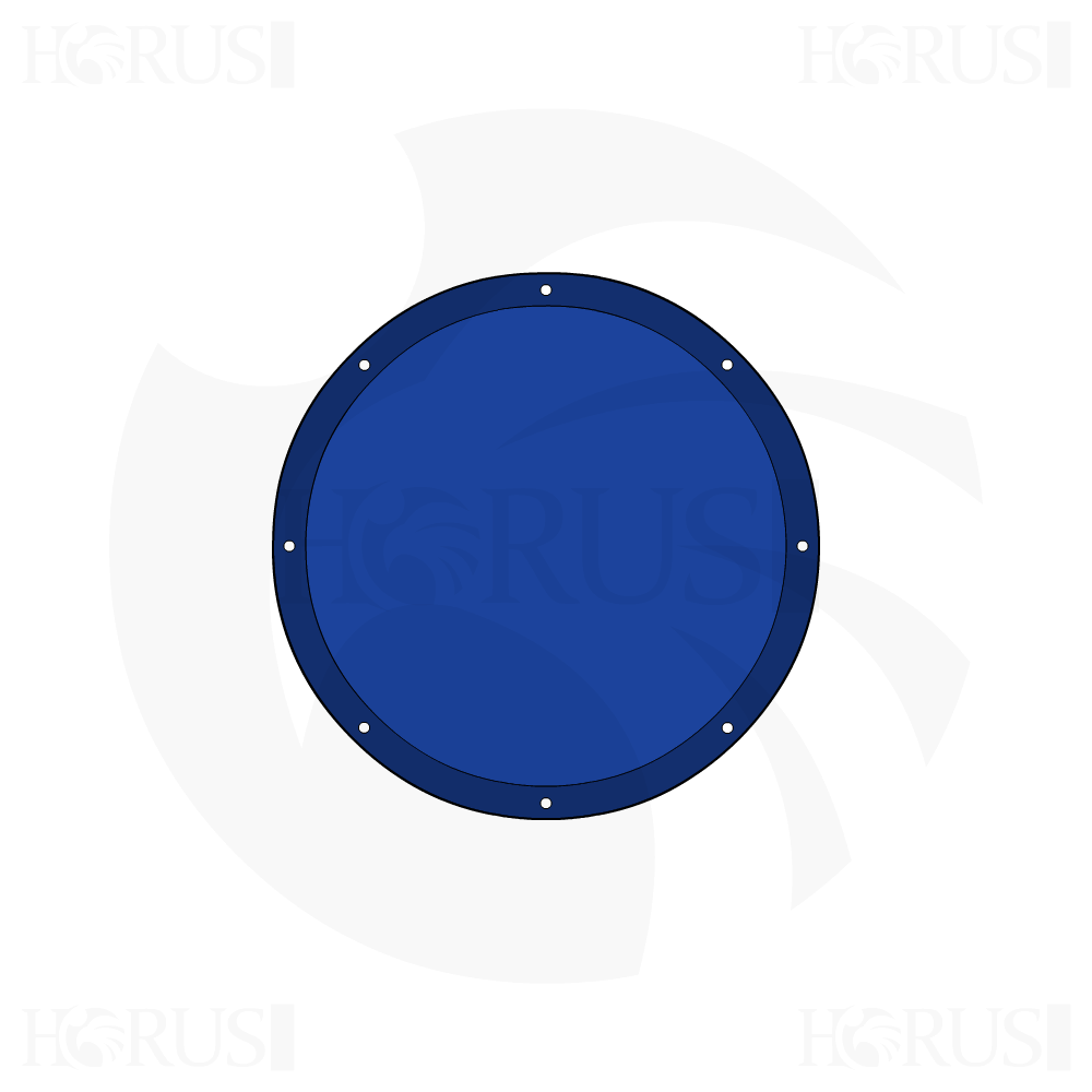 Bâche plate ronde en Protect covert 905F3 900gr/m², toile PVC Etanche Bleu foncé d'une diamètre de 1m