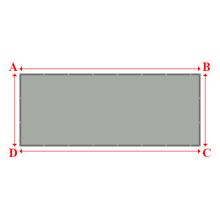 Bâche plate rectangle en Protect cover 705 670gr/m², toile PVC Etanche Gris clair RAL 7038 - 5.48x2.2m