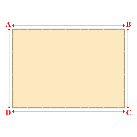 Bâche plate rectangle en Protect cover 705 670gr/m², toile PVC Etanche Beige ral 1015 - 5.1000000000000005x3.6m