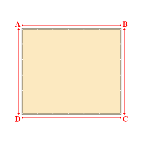 Bâche plate rectangle en Protect cover 705 670gr/m², toile PVC Etanche Beige ral 1015 - 3.2x2.77m