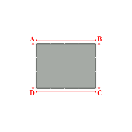 Bâche plate rectangle en Protect cover 705 670gr/m², toile PVC Etanche Gris clair RAL 7038 - 2.1x1.6m