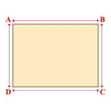 Bâche plate rectangle en Toile PVC Microperforée Protect meshes 332, 340gr/m² Beige - 3.8000000000000003x2.8000000000000003m