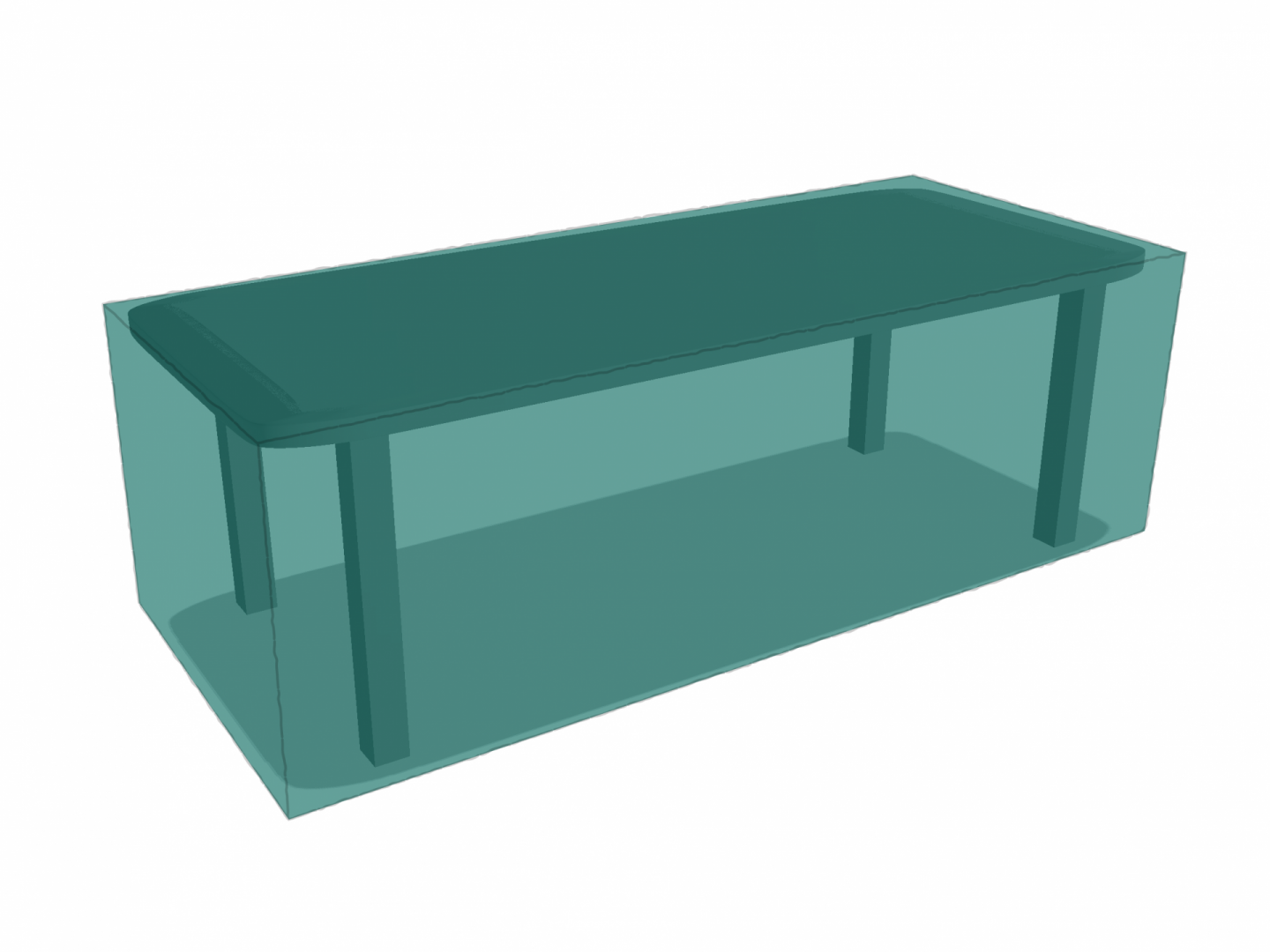 Table de jardin rectangle en Protect cover 705 670gr/m², toile PVC Etanche Vert industrie RAL 6026