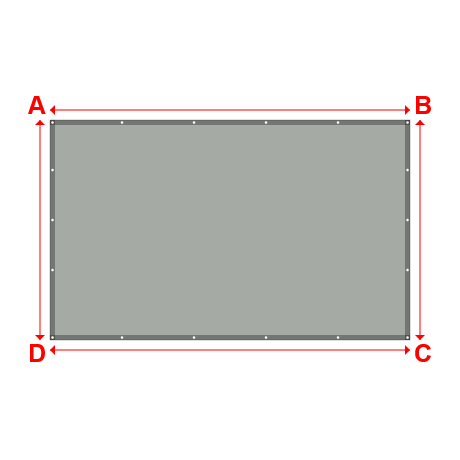Bâche plate rectangle en Protect cover 705 670gr/m², toile PVC Etanche Gris clair RAL 7038 - 3.6x2.2m