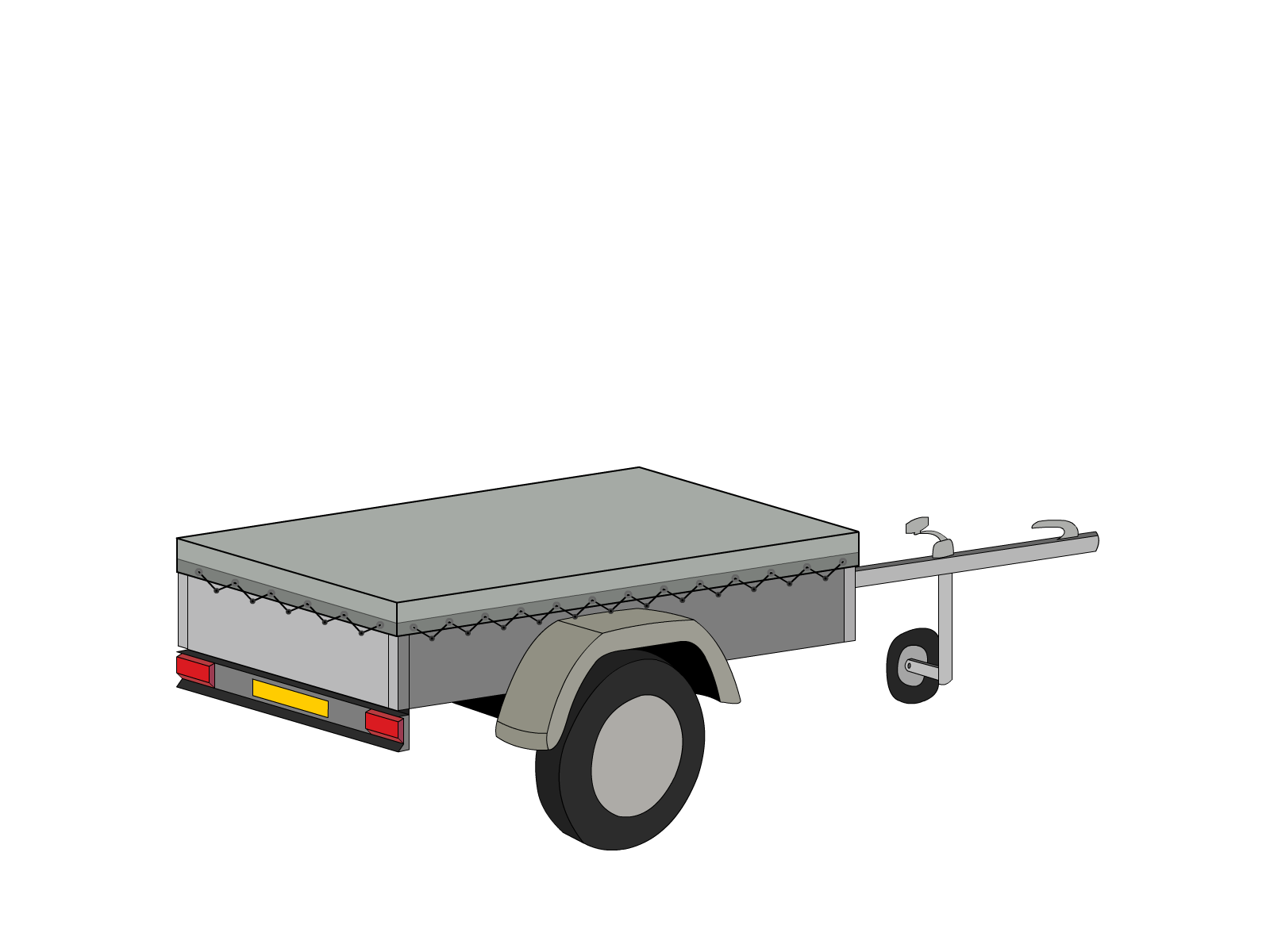 Bâche pour remorque LIDER saragosse en Protect cover 705 670gr/m², toile PVC Etanche Gris clair RAL 7038