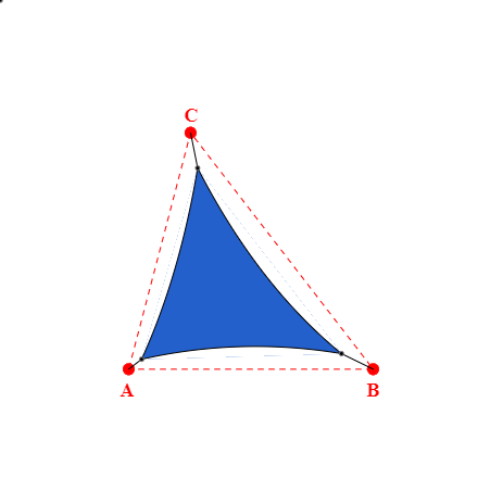Voile d'ombrage triangle en Soltis Perform 92 Bleu Franc 92-51182 - 3,68x4,32x3,66m