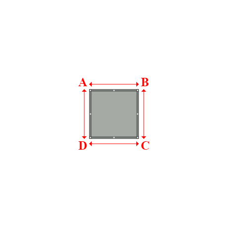 Bâche plate rectangle en Membrane PVC 670gr/m² Gris clair RAL 7038 - 1x1m