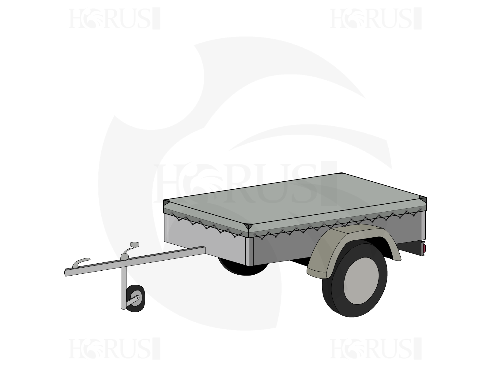 Bâche pour remorque EDUARD en Membrane PVC 670gr/m² Gris clair RAL 7038