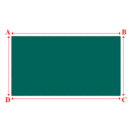 Bâche plate rectangle en Protect covert 905F3 900gr/m², toile PVC Etanche Vert industrie - 11x6m