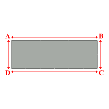 Bâche plate rectangle en Membrane PVC 670gr/m² Gris clair RAL 7038 - 6x2m