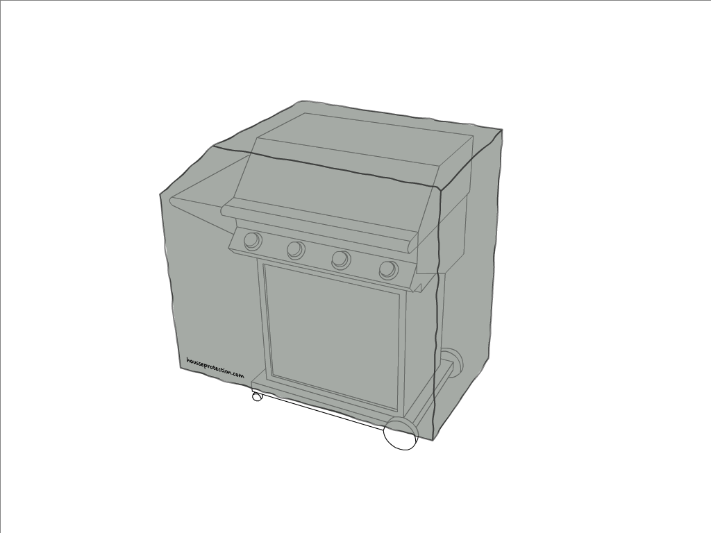 Housse de barbecue   en Membrane PVC 670gr/m² Gris clair RAL 7038