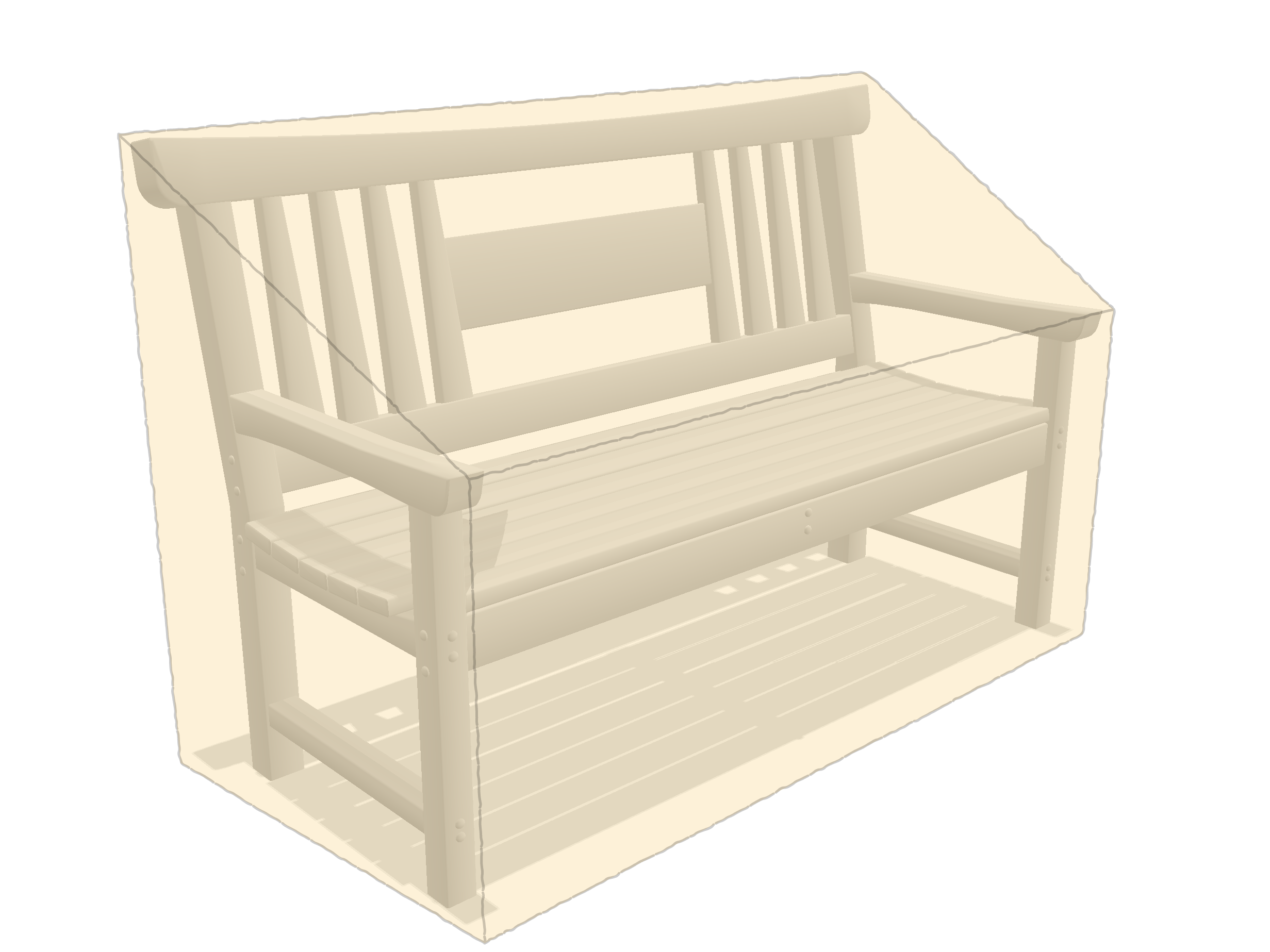 Banc de jardin en Membrane PVC 670gr/m² Beige ral 1015