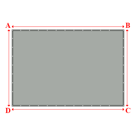 Bâche plate rectangle en Membrane PVC 670gr/m² Gris clair RAL 7038 - 3.8000000000000003x2.6m