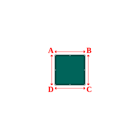 Bâche plate rectangle en Protect covert 905F3 900gr/m², toile PVC Etanche Vert industrie - 1x1m
